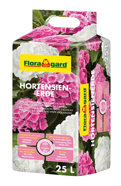 SUBSTRATO PARA HORTENSIAS ROSADAS Y BLANCAS - Floragard | ... und alles  blüht auf! Blumenerden und Substrate