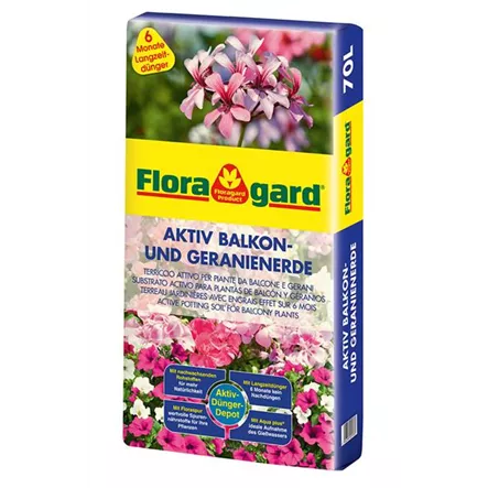 Floragard Substrato activo para plantas de balcón y geranios