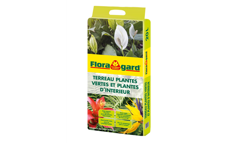 Terreau plantes vertes et plantes d'interieur UAB - Floragard